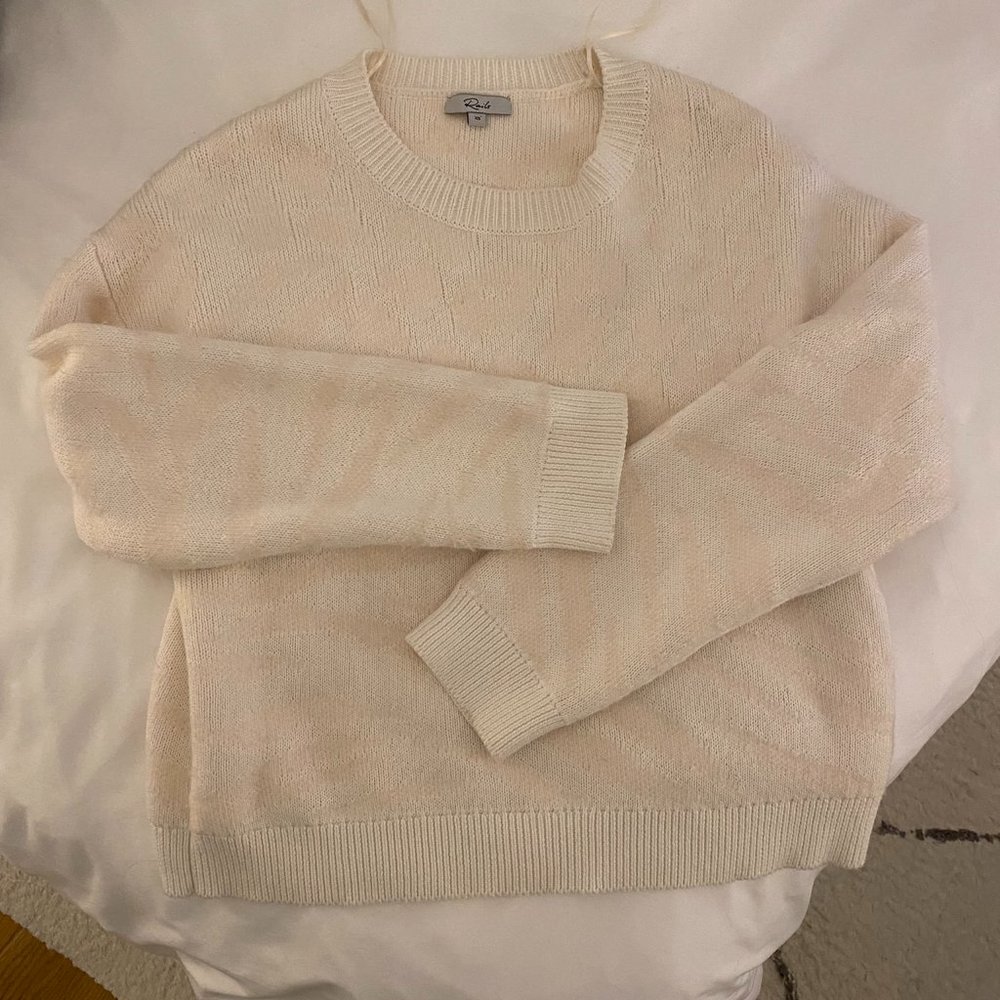 RAILS - Size XS - Chance Mixed Animal Print Cashmere Blend Sweater - Ivory
